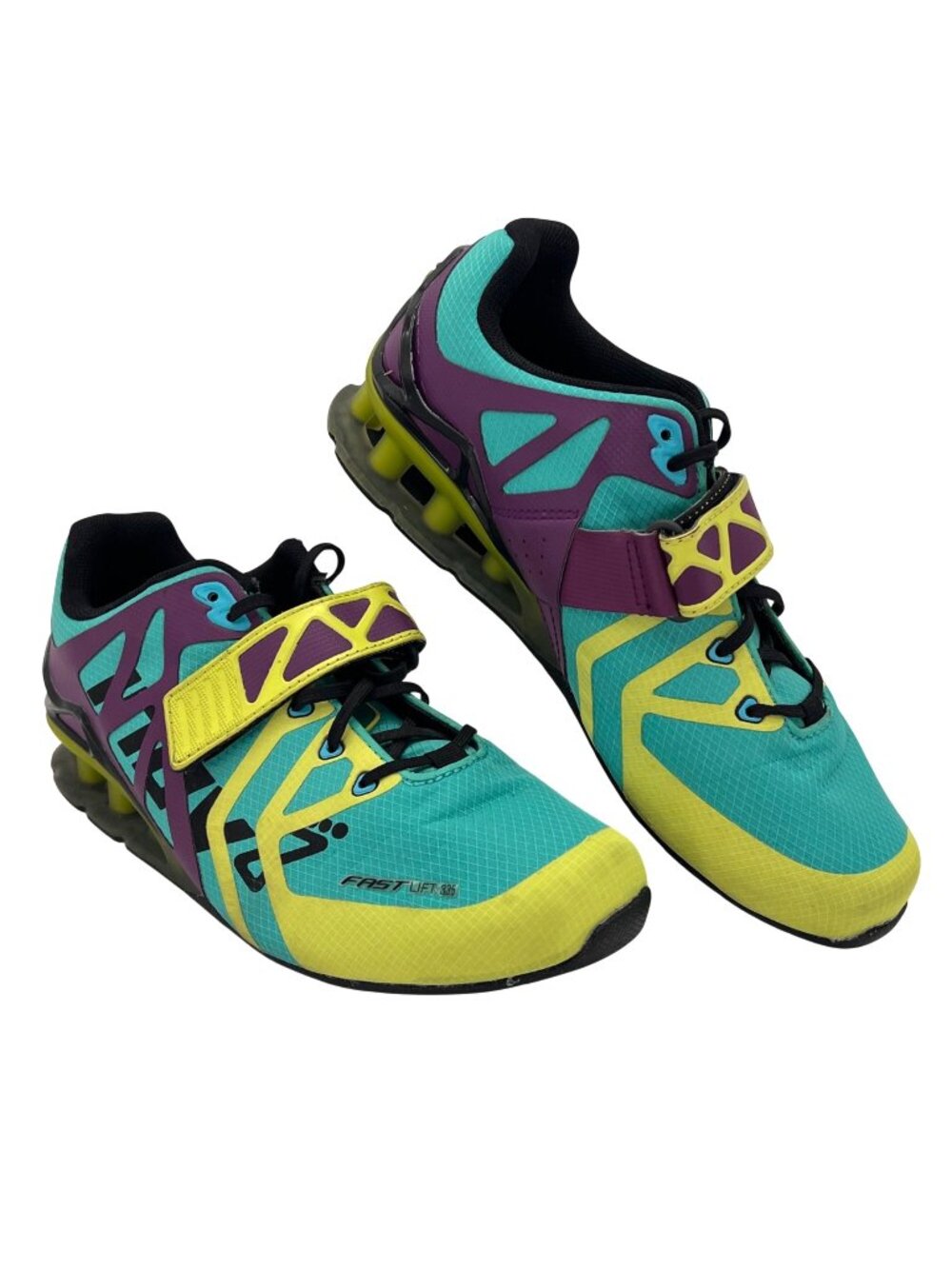Inov-8 Fastlift 335 Weightlifting Workout Womens Shoes Size 9 Teal Purple Yellow